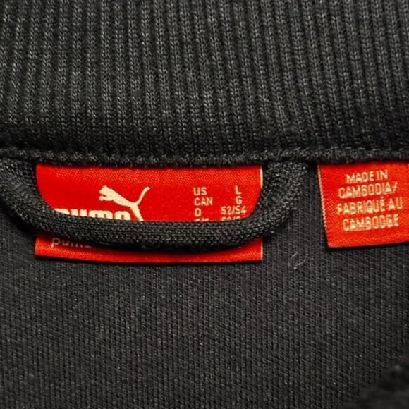 Puma Men's Track Jacket Size Large Navy Blue White Turquoise ZipUp Retro Y2K - Picture 7 of 12